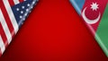 Azerbaijan and USA United States of America Flags Ã¢â¬â 3D Illustrations